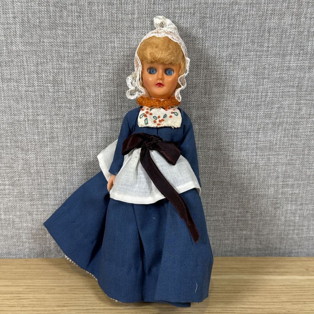 Vintage Folk Costume Doll Netherlands  8” Hand Made Eyes Open And Close